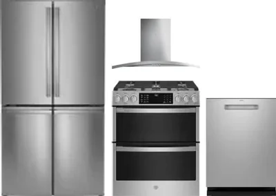 4 Piece Package Includes Refrigerator, Range, Hood And Dishwasher